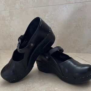 Dansko Black Leather Mary Jane’s